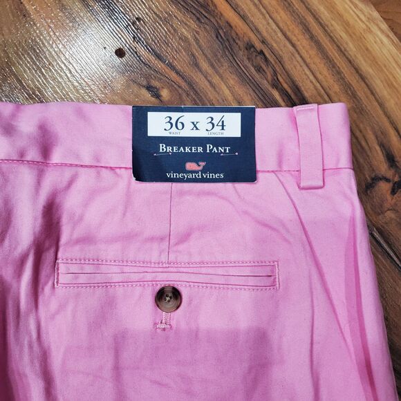 VINEYARD VINES Pants BREAKER Mens 36x34 Pink Chino Straight Casual Preppy - Picture 7 of 10